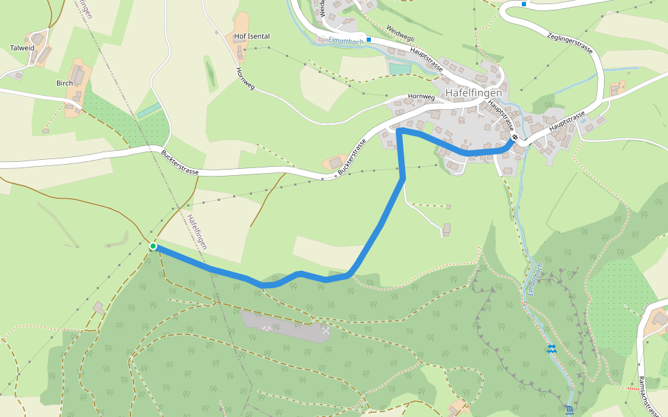 Wannenegg - Häfelfingen walking route map in Buckten