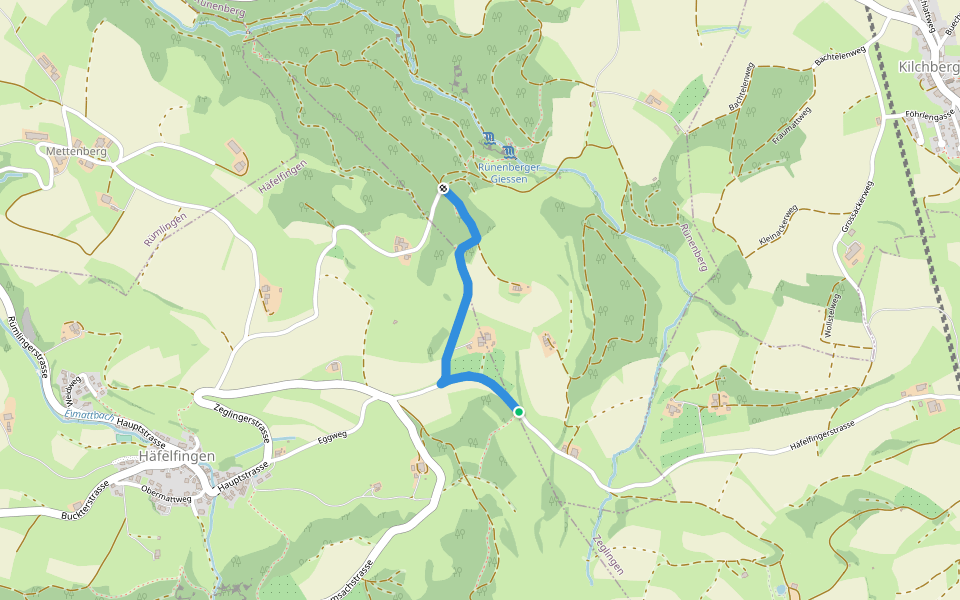 Hofmatt - Stolten walking route map in Rünenberg