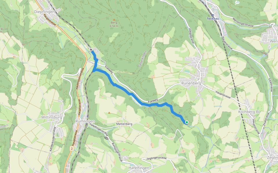 Stolten - Sommerau walking route map in Rünenberg