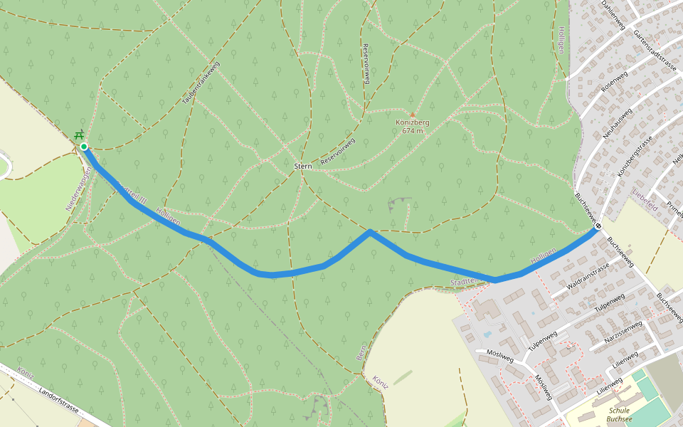 Tubentränke - Köniz/Ober Buchsee walking route map in Köniz