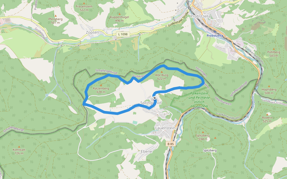 Wetzsteinmacher Weg walking route map in Ludwigsstadt