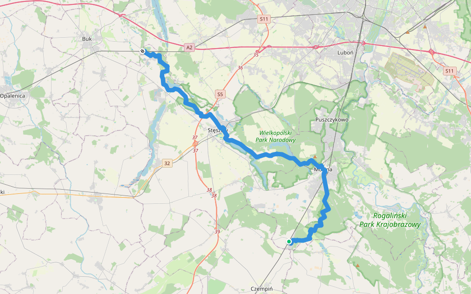 Iłowiec - Otusz walking route map in Pecna