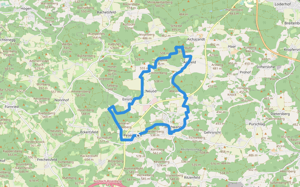 Illschwang Wanderweg 2 walking route map in Illschwang
