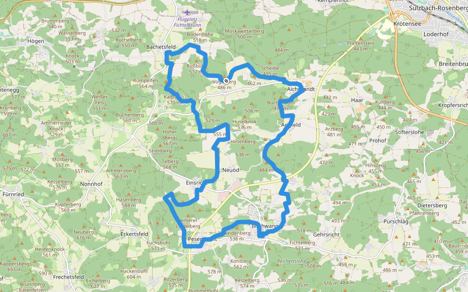 Illschwang Wanderweg 3 walking route map in Illschwang