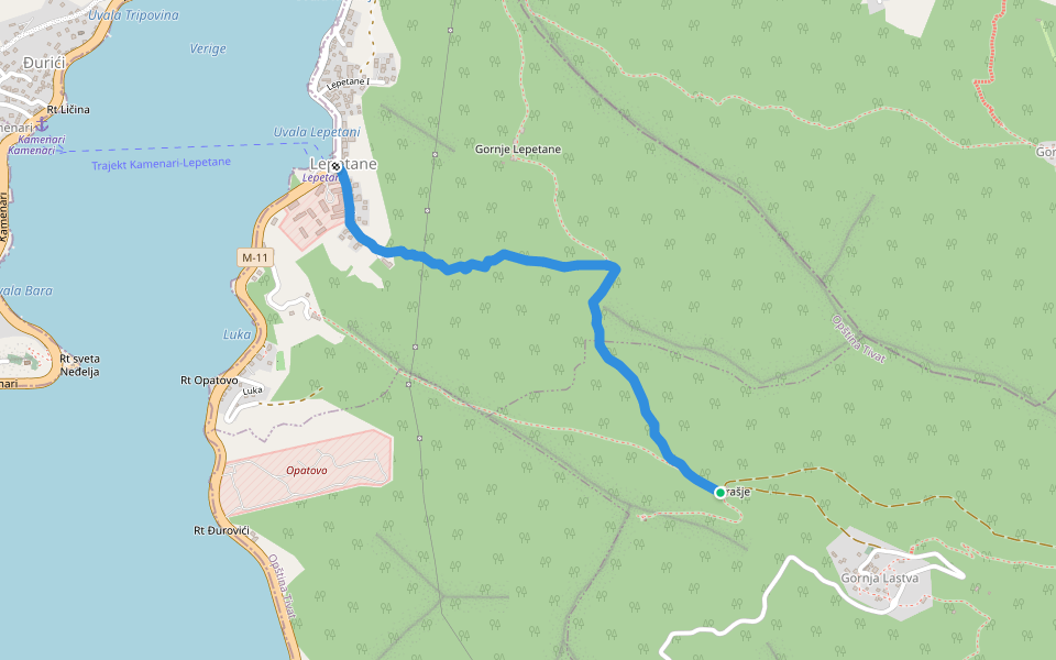 757 walking route map in Gornja Lastva