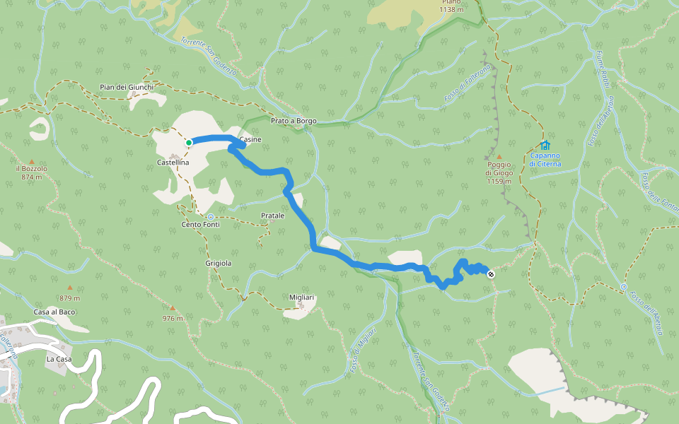 variante di Ripalta walking route map in Il Castagno D'Andrea
