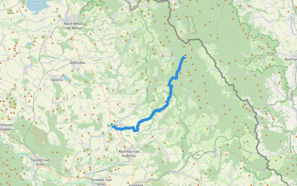 [Z] Solnice - Velká Deštná walking route map in Solnice
