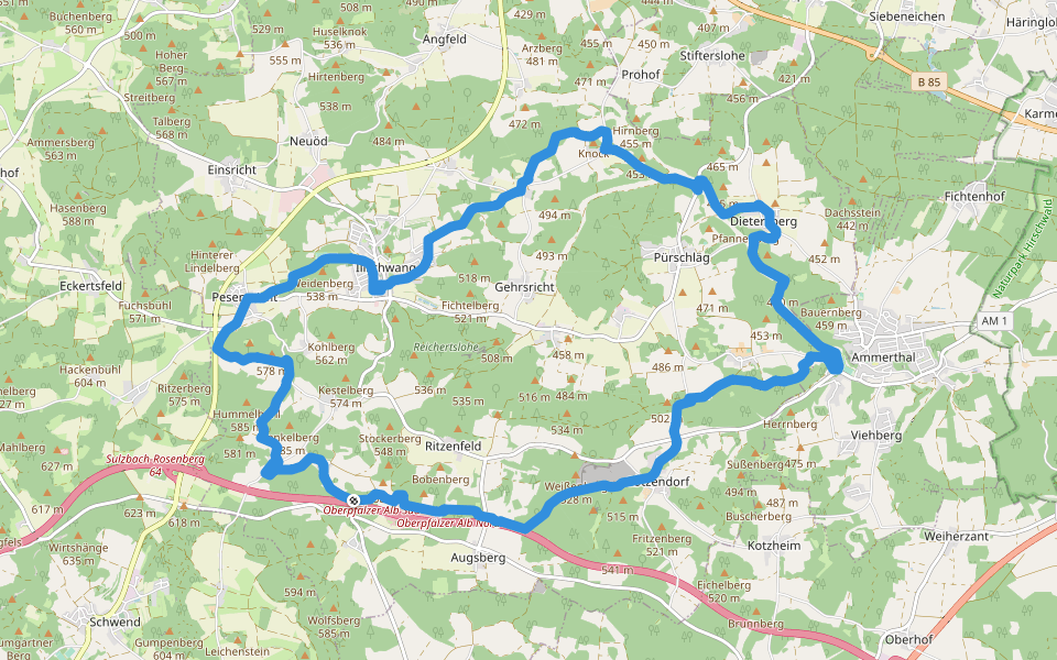 Illschwang Wanderweg 7 walking route map in Illschwang