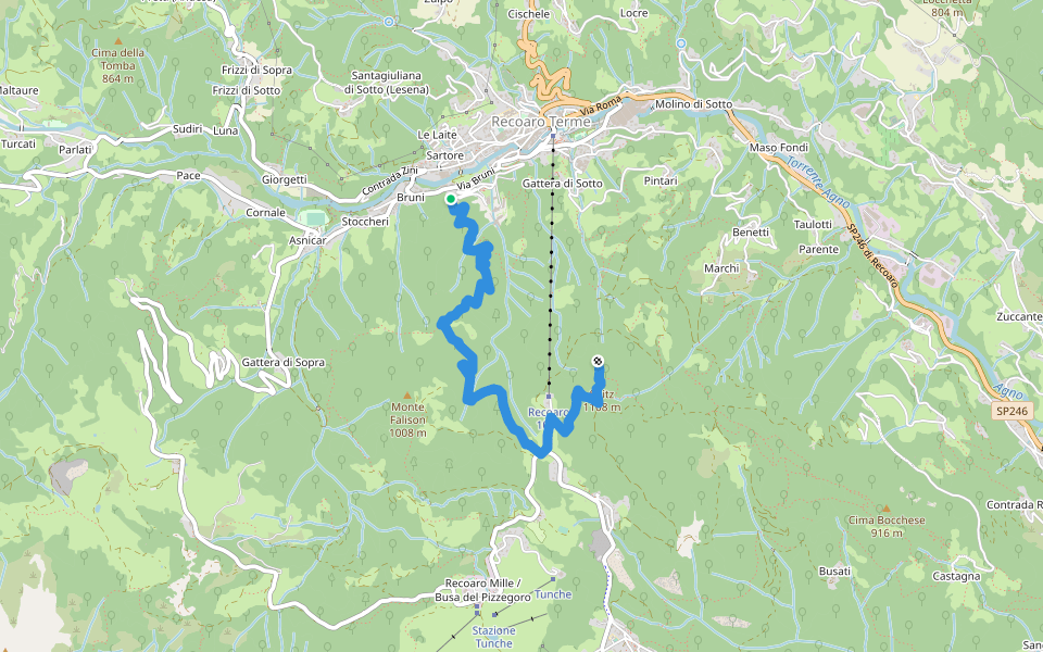 Sentiero Italo Soldà walking route map in Recoaro Terme