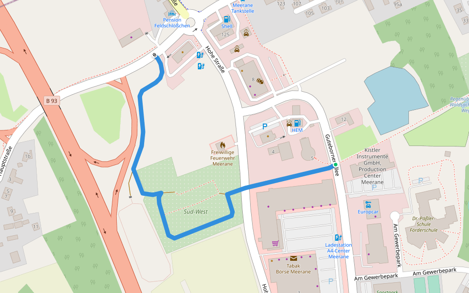 Ww Anschlussweg walking route map in Meerane