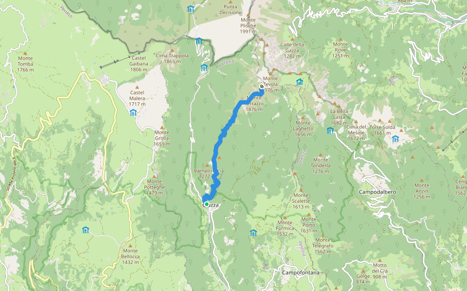 Giazza - Colonia estiva - nei pressi passo Zevola - inn. sent. 202 walking route map in Giazza