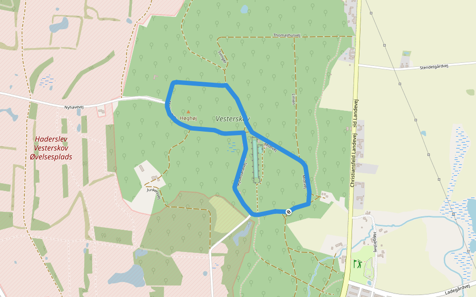 Sundhedssporet i Haderslev Vesterskov walking route map in Haderslev