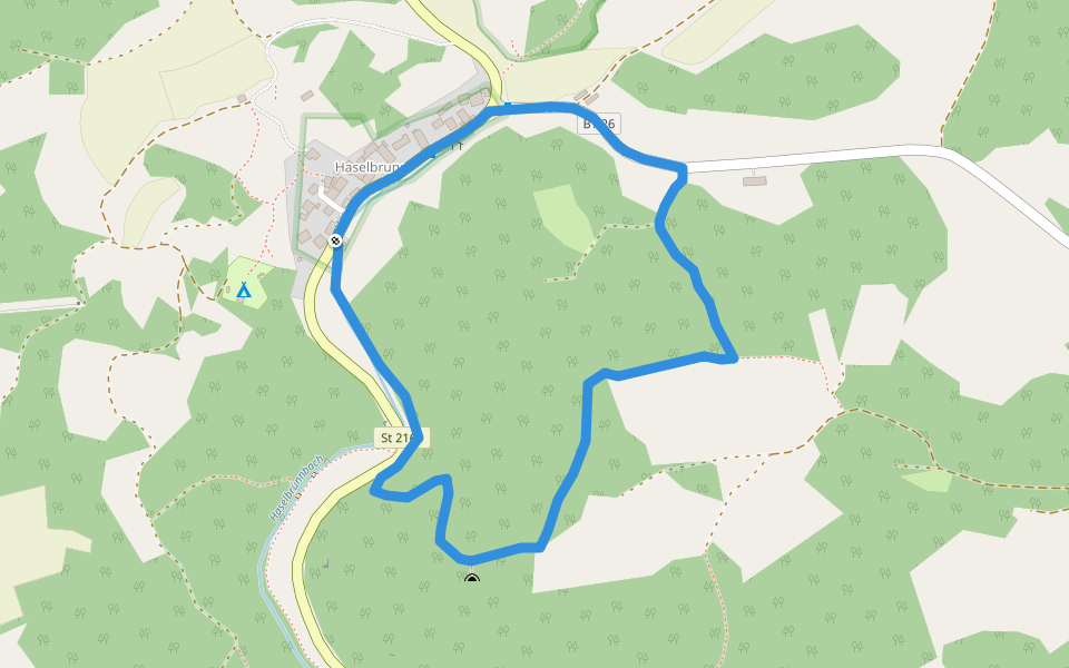 Rundweg Haselbrunn-Rubenanau walking route map in Pottenstein