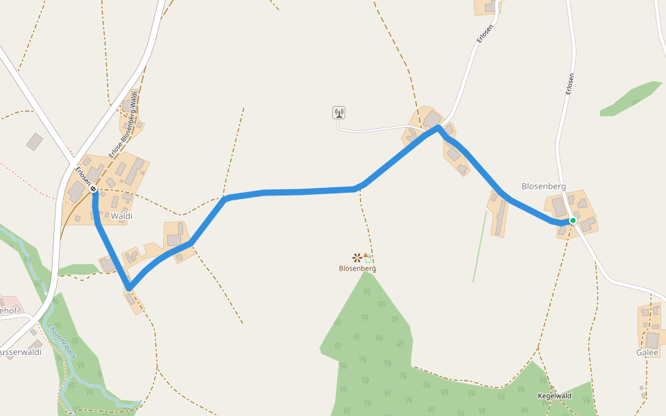 Blosenberg - Waldi walking route map in Beromünster