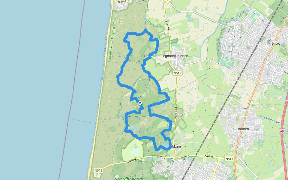 Duindoornroute walking route map in Egmond-Binnen