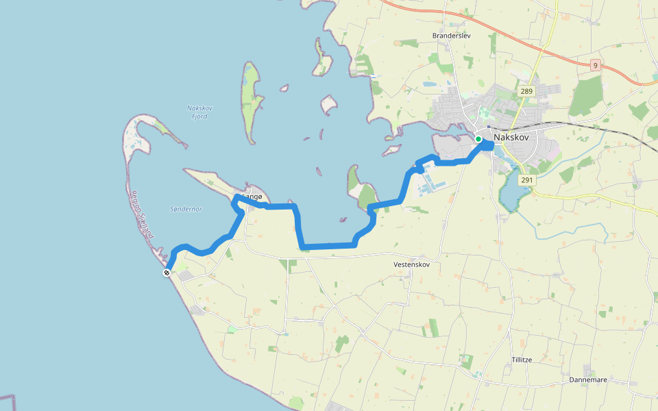 Fjordstien walking route map in Nakskov