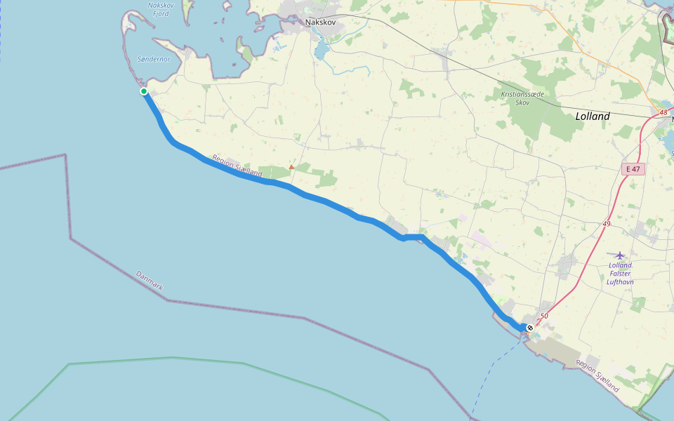 Østersøstien walking route map in Nakskov
