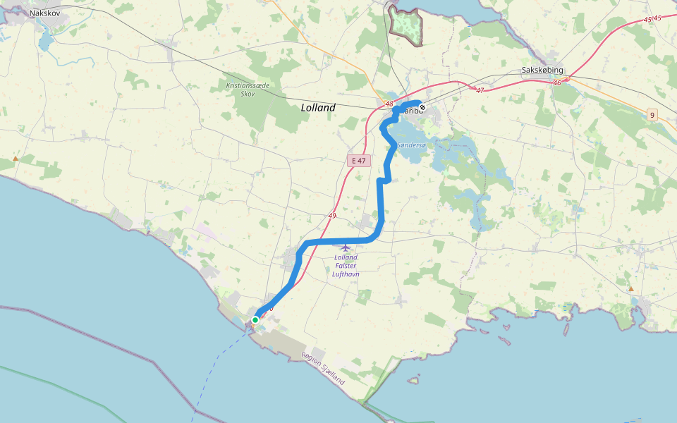 Jernbanestien walking route map in Rødby