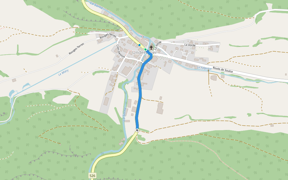 Undervelier - fixme walking route map in Haute-Sorne