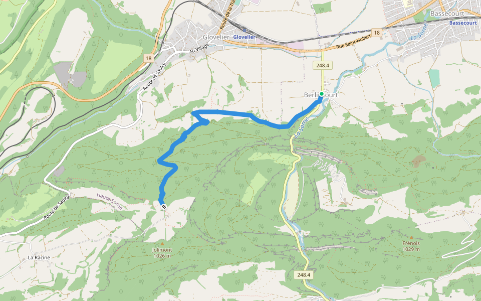 Berlincourt - fixme walking route map in Haute-Sorne