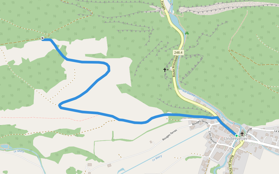 Undervelier - fixme walking route map in Haute-Sorne