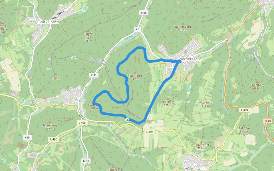 Wernersberg 37 walking route map in Lug