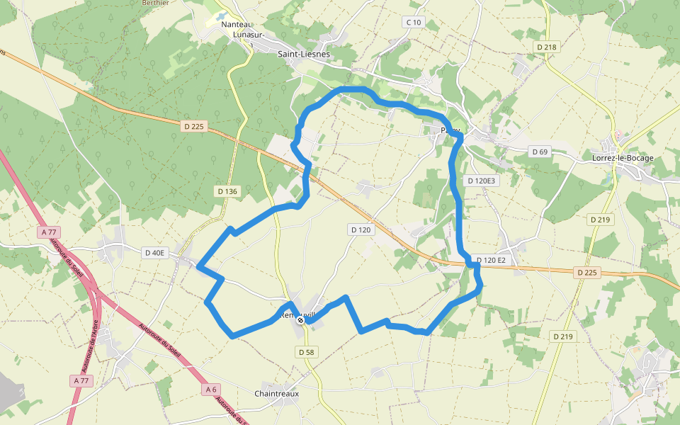 L'être suprême en terre romaine walking route map in Remauville