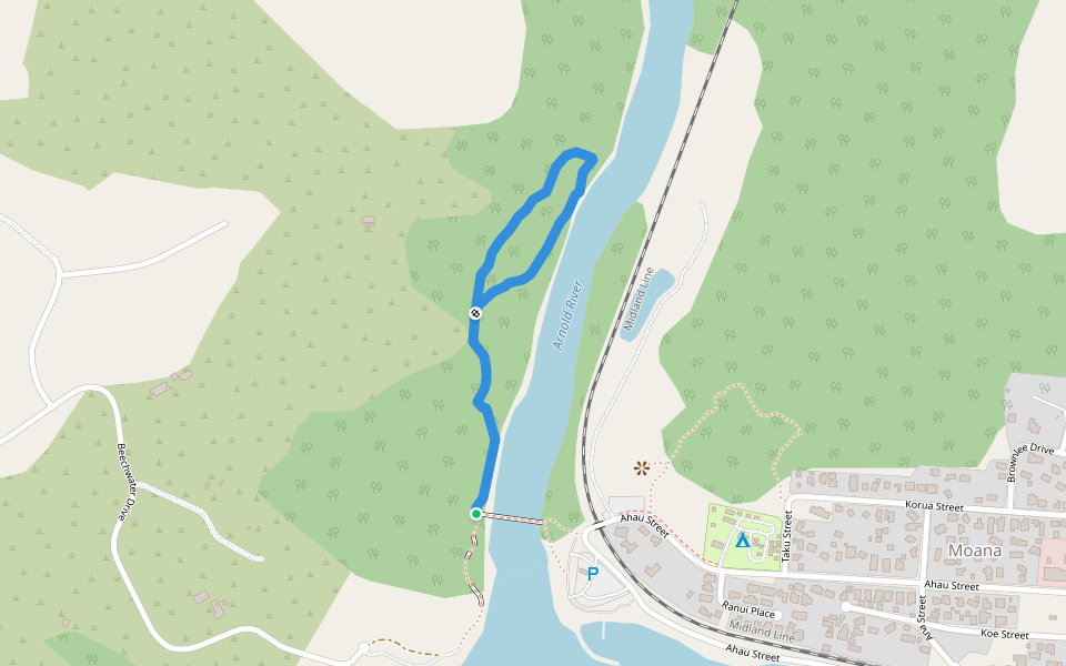 Rakaitane walk walking route map in Arnold Valley