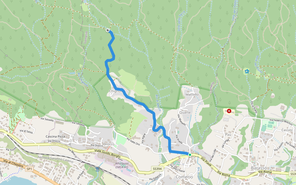 Sentiero 311: Comerio - Sentiero 310A walking route map in Comerio