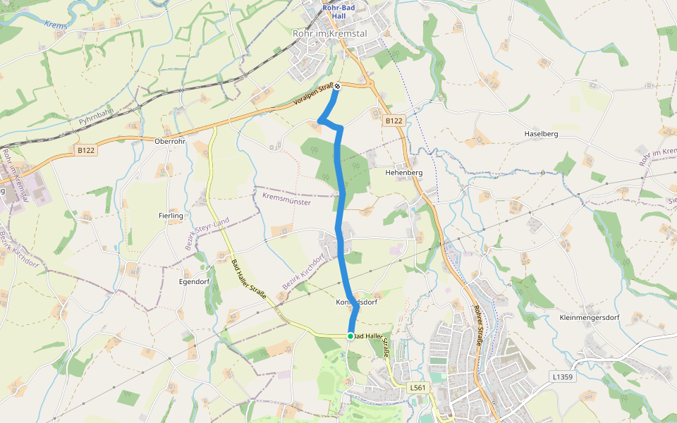 Wanderweg 55 walking route map in Bad Hall