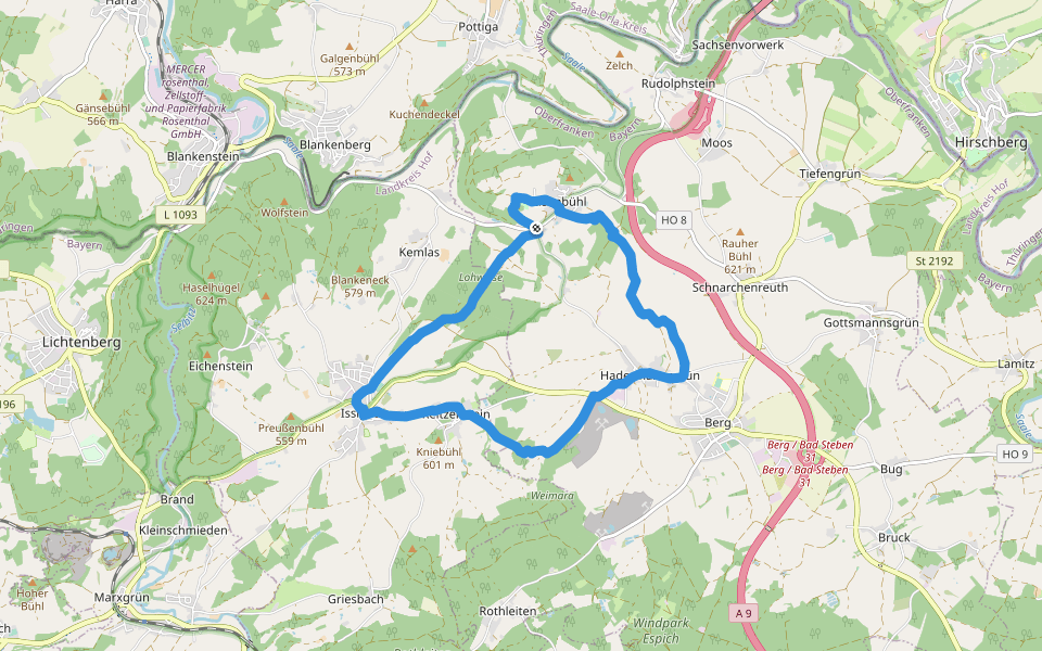 Eisenpark-Weg US 72 walking route map in Berg