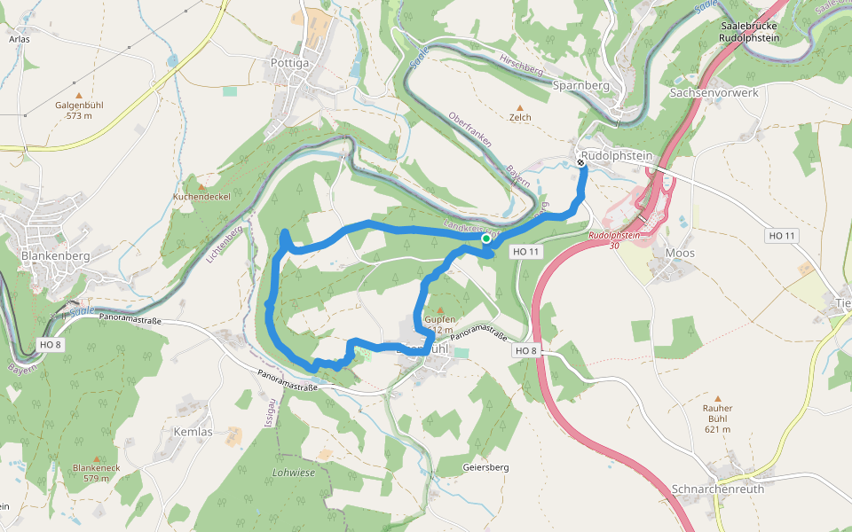 Schiefersteig US 74 walking route map in Berg