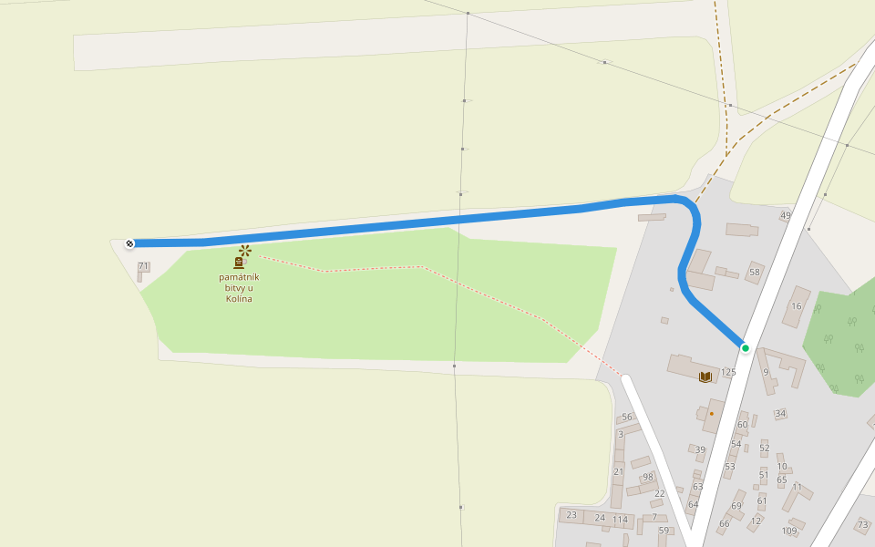 [Ž] K památníku bitvy u Kolína walking route map in Křečhoř