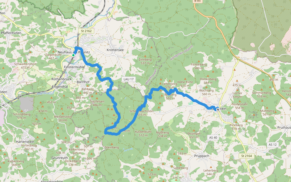 Neuhaus a. d. Pegnitz – Königstein walking route map in Neuhaus an der Pegnitz