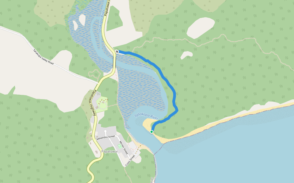 Old Coach Road Track walking route map in Papatowai