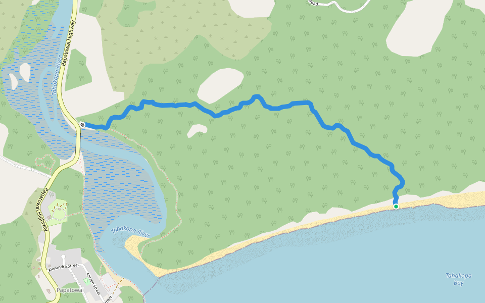 Old Possumer's Track walking route map in Purakauiti