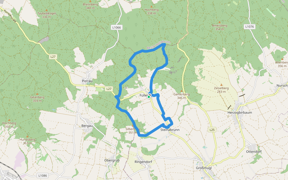 Füllersdorfer Waldweg walking route map in Füllersdorf