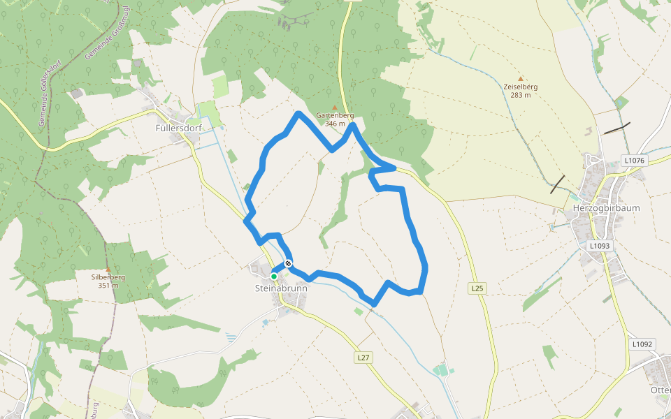 Steinabrunner Weinbergweg walking route map in Steinabrunn