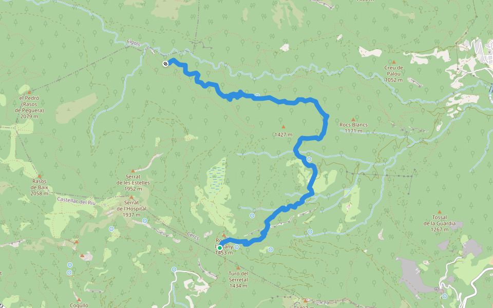 GR 107,5 walking route map in Castellar del Riu