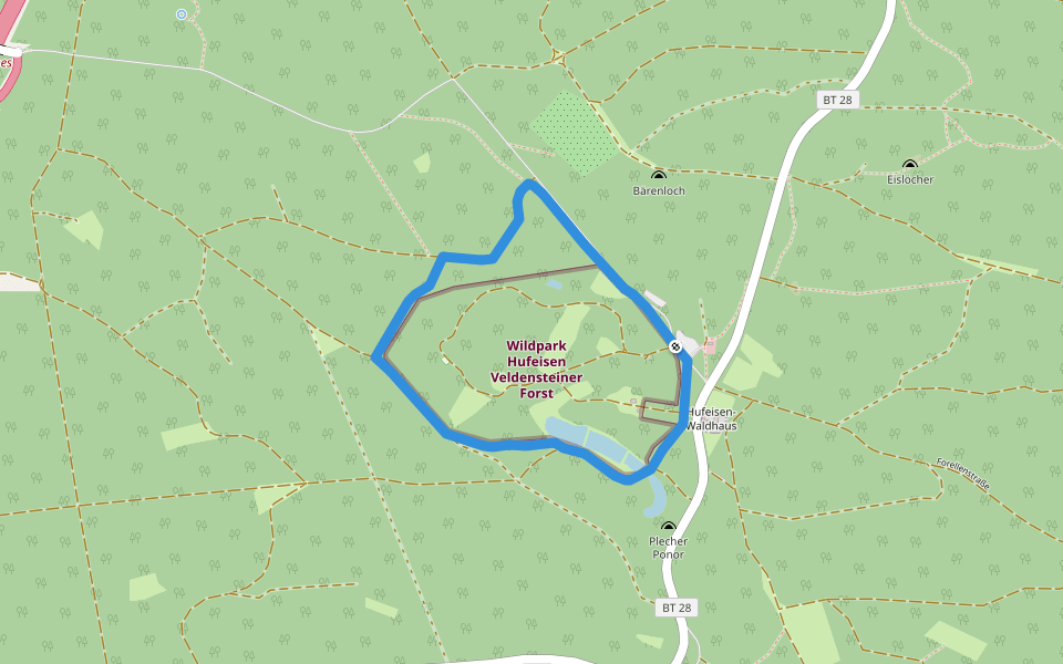 Veldensteiner Forst - Rundweg Mufflon walking route map in Pegnitz
