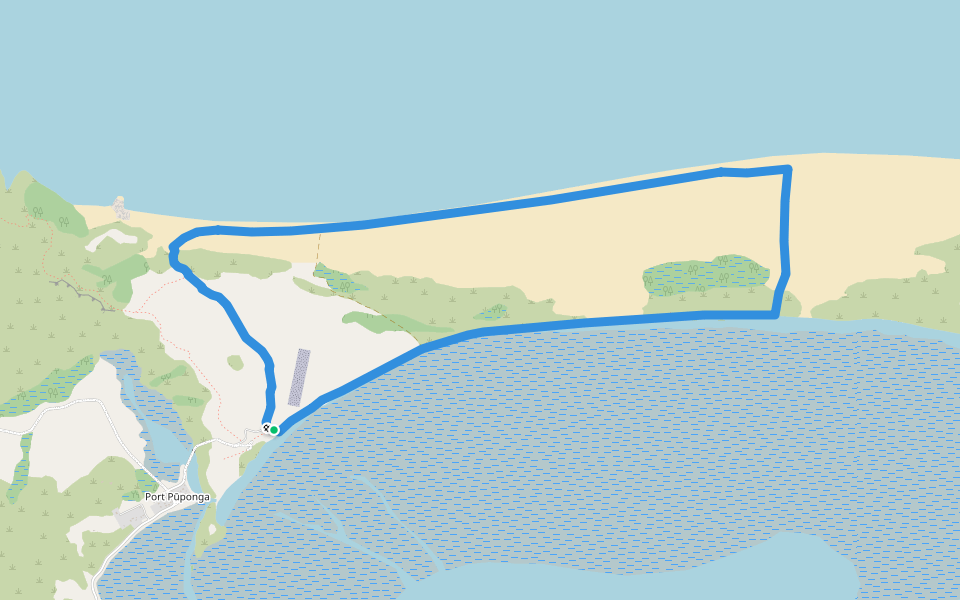 Spit Walk walking route map in Pūponga