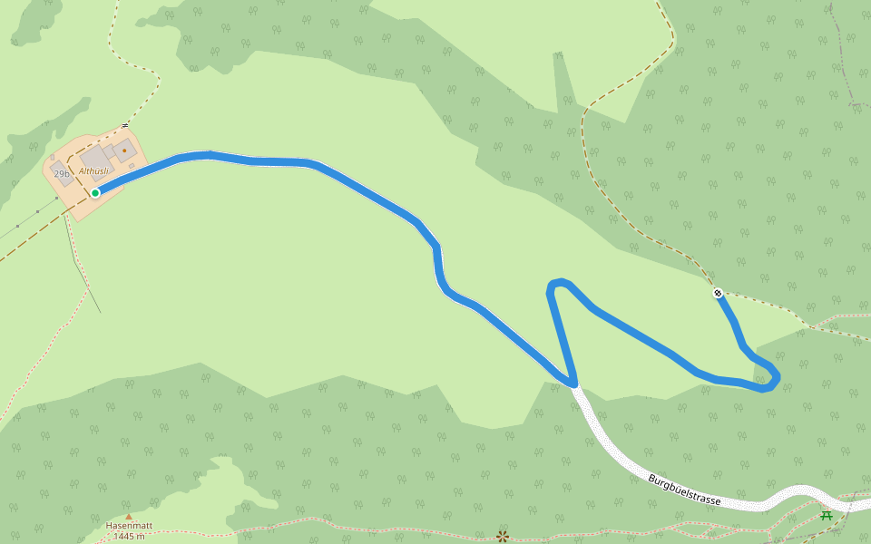 Althüsli - Chessel walking route map in Selzach