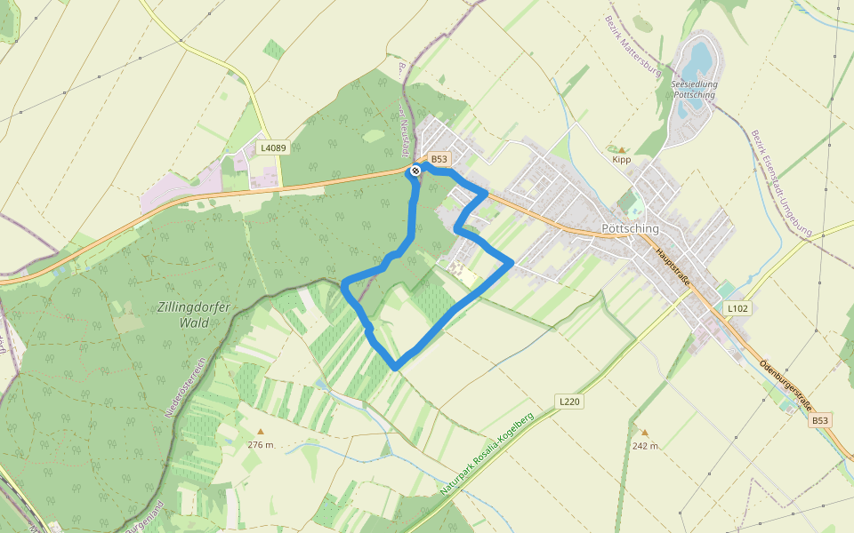 Ortswanderweg Pöttsching Route I walking route map in Lichtenwörth