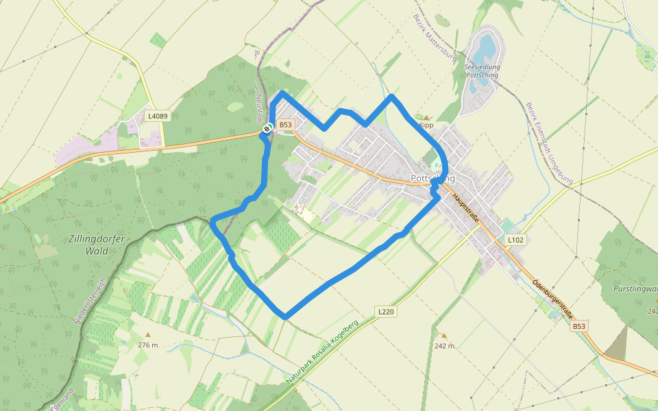 Ortswanderweg Pöttsching Route II walking route map in Lichtenwörth