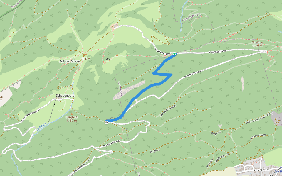 Gsäss - Egg walking route map in Selzach