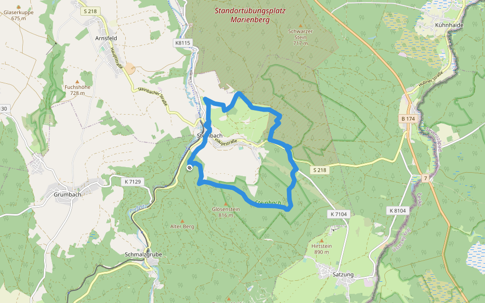 Ww Großer Ringweg Steinbach walking route map in Jöhstadt