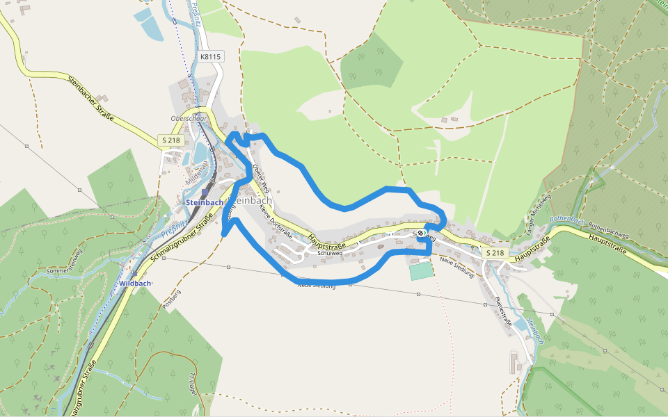 Ww Kleiner Ringweg Steinbach walking route map in Jöhstadt