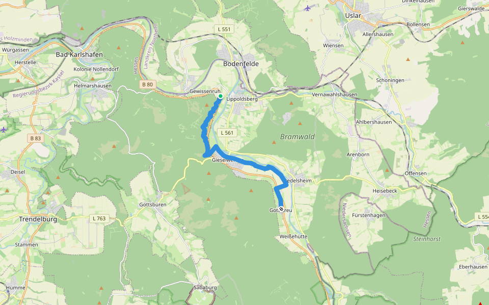 Märchenlandweg - Etappe 2 walking route map in Wesertal
