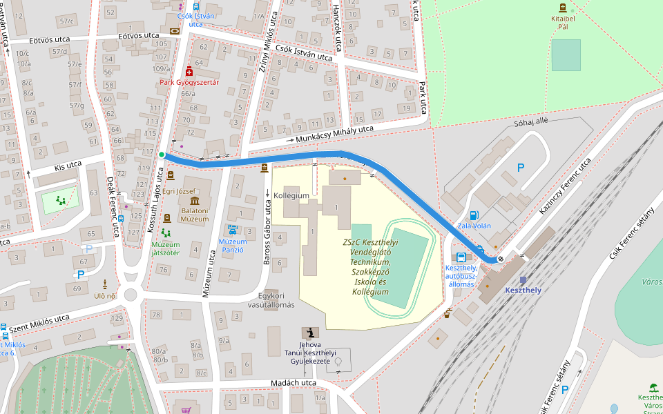 Z+ walking route map in Keszthely