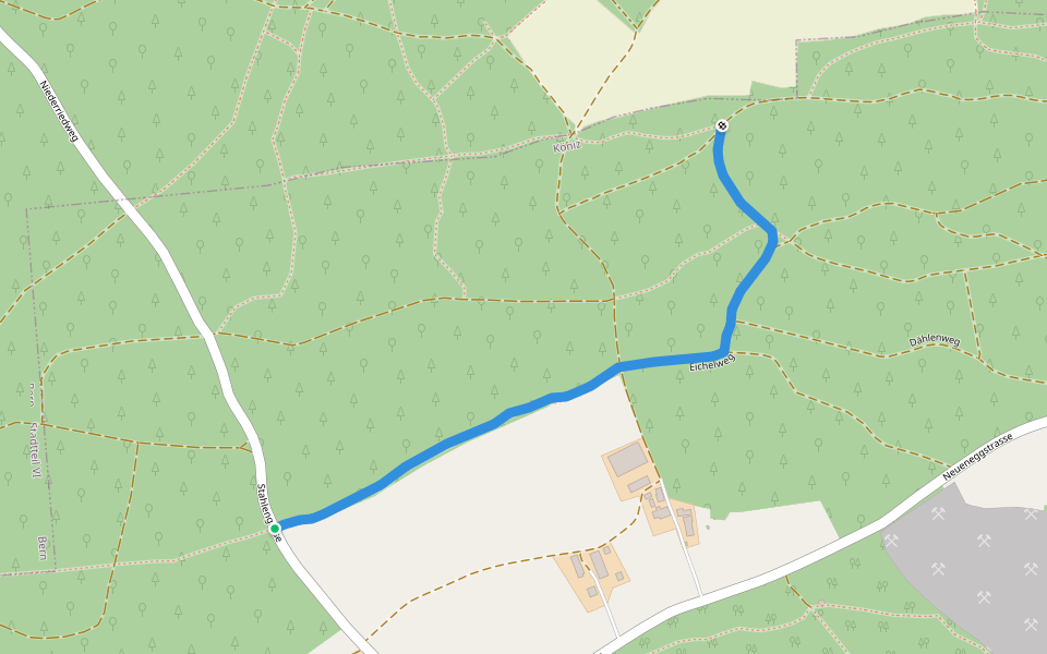 Niederwangenhubel - Ried walking route map in Köniz